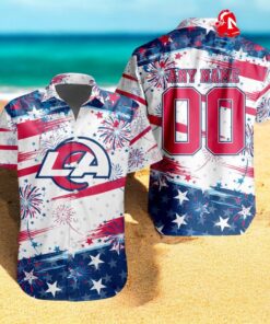Personalized NFL Los Angeles Rams Special Design For Independence Day 4th Of July Hawaiian Shirt
