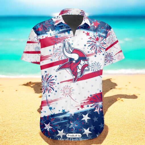Personalized NFL Minnesota Vikings Special Design For Independence Day 4th Of July Hawaiian Shirt