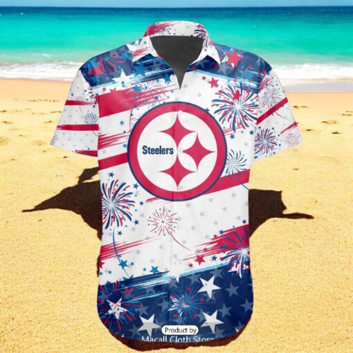 Personalized NFL Pittsburgh Steelers Special Design For Independence Day 4th Of July Hawaiian Shirt