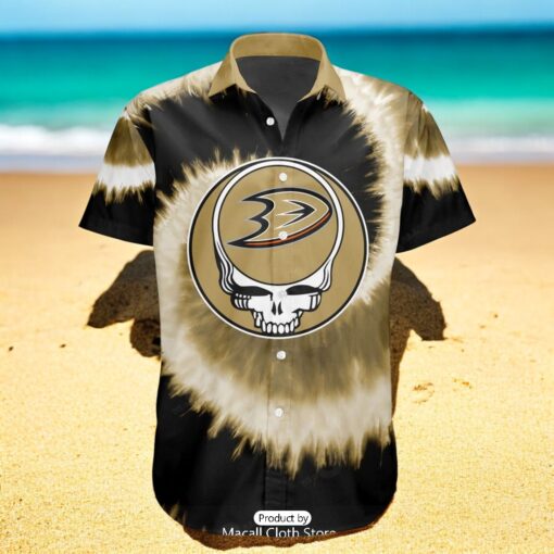 Personalized NHL Anaheim Ducks Special Grateful Dead TieDye Design Hawaiian Shirt