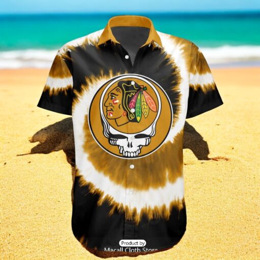 Personalized NHL Chicago Blackhawks Special Grateful Dead TieDye Design Hawaiian Shirt