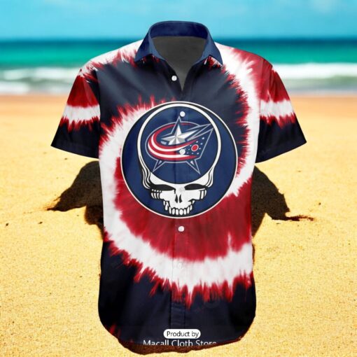 Personalized NHL Columbus Blue Jackets Special Grateful Dead TieDye Design Hawaiian Shirt