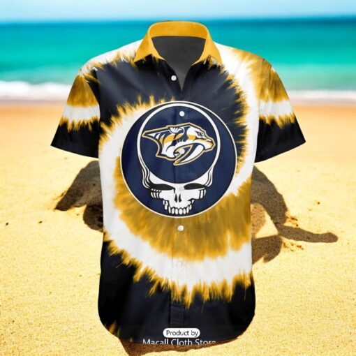 Personalized NHL Nashville Predators Special Grateful Dead TieDye Design Hawaiian Shirt