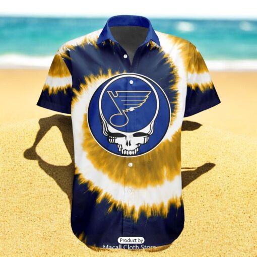 Personalized NHL St. Louis Blues Special Grateful Dead TieDye Design Hawaiian Shirt
