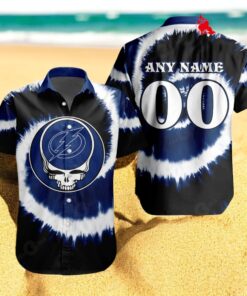 Personalized NHL Tampa Bay Lightning Special Grateful Dead TieDye Design Hawaiian Shirt