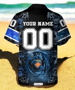 Personalized USA Perpignan Rugby Rose Dragons Design Hawaiian Shirt