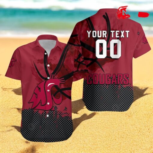 Personalized Washington State Cougars NCAA Basketball Net Grunge Pattern Hawaiian Shirts