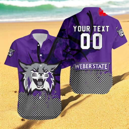 Personalized Weber State Wildcats NCAA Basketball Net Grunge Pattern Hawaiian Shirts