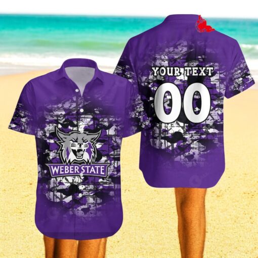 Personalized Weber State Wildcats NCAA Camouflage Vintage Hawaiian Shirts