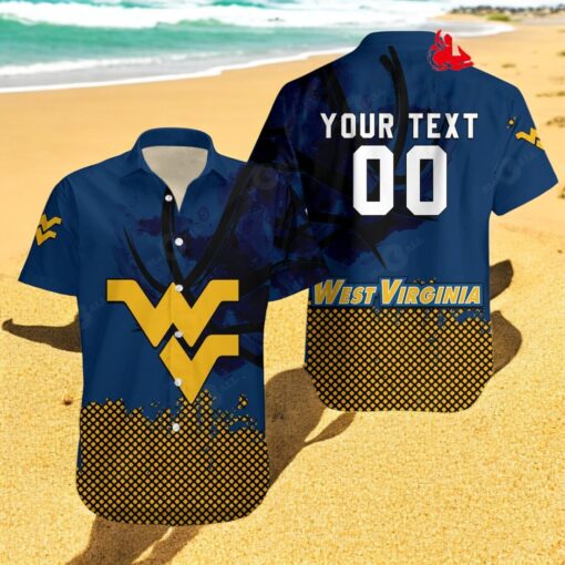 Personalized West Virginia Mountaineers NCAA Basketball Net Grunge Pattern Hawaiian Shirts