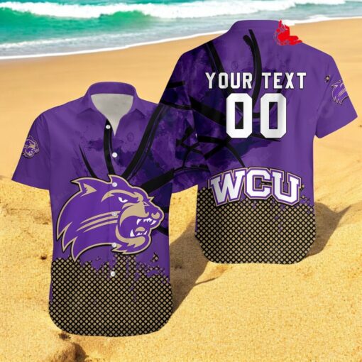 Personalized Western Carolina Catamounts NCAA Basketball Net Grunge Pattern Hawaiian Shirts