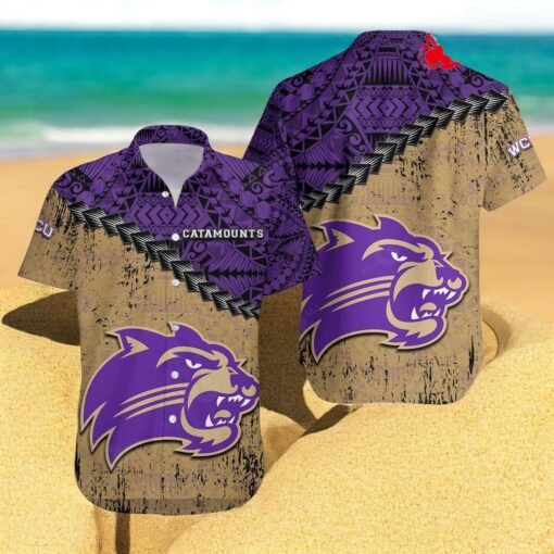 Personalized Western Carolina Catamounts NCAA Grunge Polynesian Tattoo Hawaiian Shirts