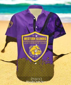 Personalized Western Illinois Leathernecks NCAA Basketball Net Grunge Pattern Hawaiian Shirts