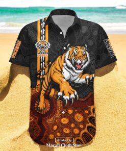 Personalized Wests Tigers Aboriginal NCAA Rugby Indigenous Kangaroo Tracks NRL Hawaiian Shirts Personalized Wests Tigers Aboriginal NCAA Rugby Indigenous Kangaroo Tracks NRL Hawaiian Shirts