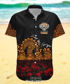 Personalized Wests Tigers NCAA Aboriginal Rugby Anzac Day Poppy With Soldiers NRL Hawaiian Shirts Personalized Wests Tigers NCAA Aboriginal Rugby Anzac Day Poppy With Soldiers NRL Hawaiian Shirts