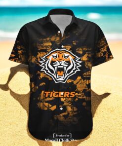 Personalized Wests Tigers NCAA Camouflage Vintage NRL Hawaiian Shirts Personalized Wests Tigers NCAA Camouflage Vintage NRL Hawaiian Shirts