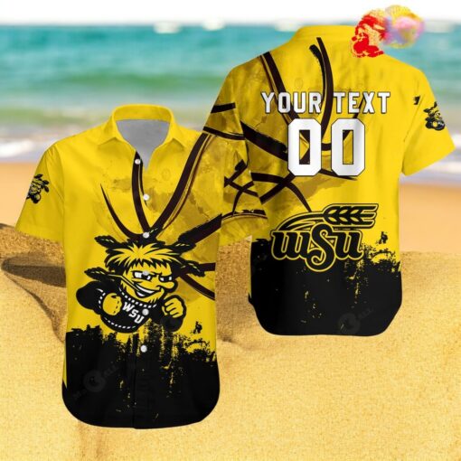 Personalized Wichita State Shockers NCAA Basketball Net Grunge Pattern Hawaiian Shirts