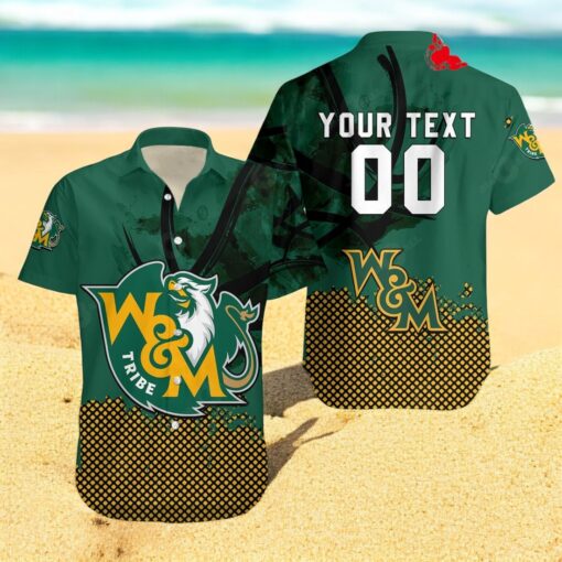 Personalized William and Mary Tribe NCAA Basketball Net Grunge Pattern Hawaiian Shirts