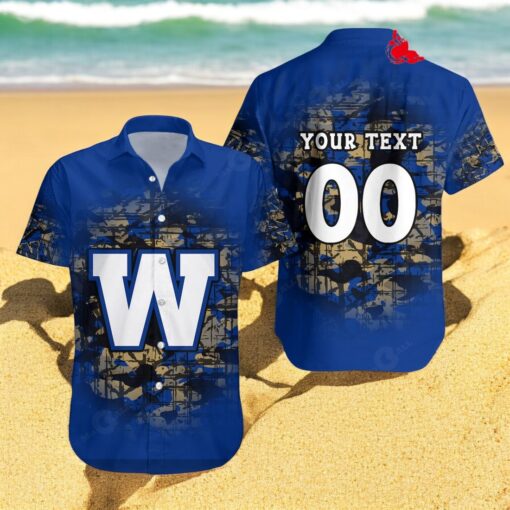 Personalized Winnipeg Blue Bombers NCAA Camouflage Vintage CA FOOTBALL Hawaiian Shirts