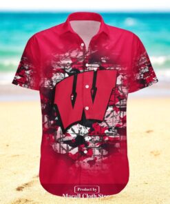 Personalized Wisconsin Badgers NCAA Camouflage Vintage Hawaiian Shirts