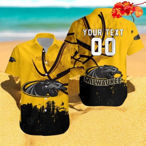 Personalized WisconsinMilwaukee Panthers NCAA Basketball Net Grunge Pattern Hawaiian Shirts