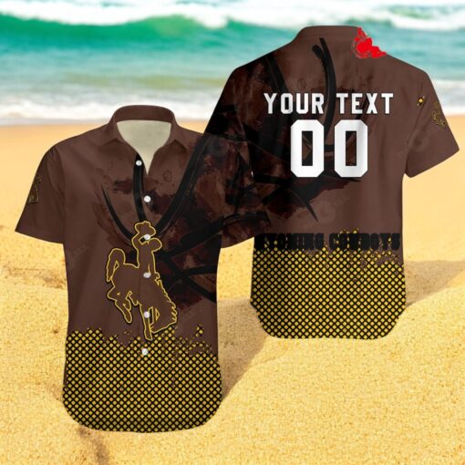 Personalized Wyoming Cowboys NCAA Basketball Net Grunge Pattern Hawaiian Shirt