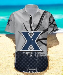 Personalized Xavier Musketeers NCAA Basketball Net Grunge Pattern Hawaiian Shirt