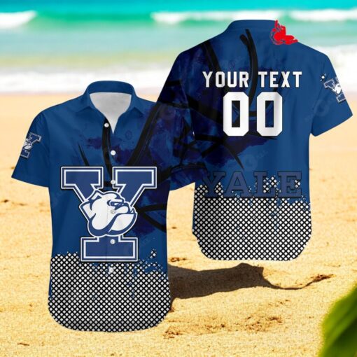 Personalized Yale Bulldogs NCAA Basketball Net Grunge Pattern Hawaiian Shirt