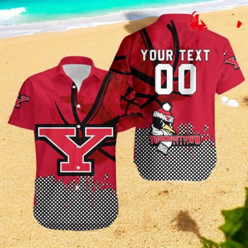 Personalized Youngstown State Penguins NCAA Basketball Net Grunge Pattern Hawaiian Shirt