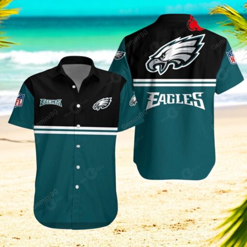 Philadelphia Eagles NFL 2Line Logo Patterns Hawaiian Shirt