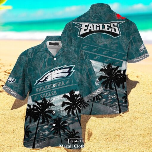 Philadelphia Eagles NFL Palm Tree Pattern For Sports Fans Unisex Hawaiian Shirt