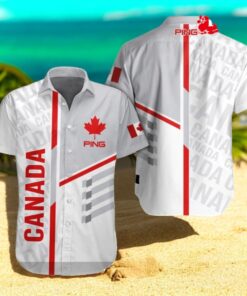 PING x Canada Flag 3D White Premium Hawaiian Shirt