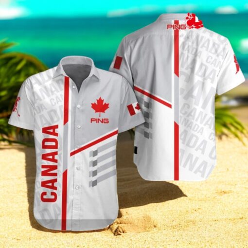 PING x Canada Flag 3D White Premium Hawaiian Shirt