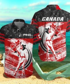 PING x Canada Flag Paints Colors Player Hawaiian Shirt