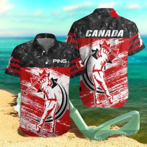 PING x Canada Flag Paints Colors Player Hawaiian Shirt