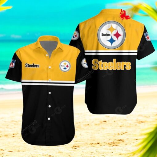 Pittsburgh Steelers NFL 2Line Logo Patterns Hawaiian Shirt