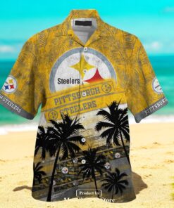 Pittsburgh Steelers NFL Palm Tree Pattern For Sports Fans Unisex Hawaiian Shirt