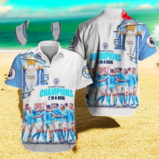 Premier League Champions Manchester City 3 In A Row Hawaiian Shirt