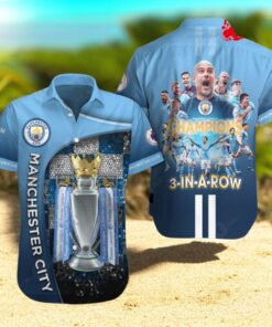 Premier League Champions Manchester City 3 In A Row V1 Hawaiian Shirt