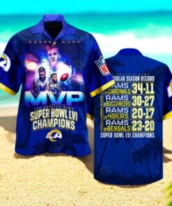 Premium Cooper Kupp MVP Lars 12 NFL Super Bowl Champions Hawaiian Shirt