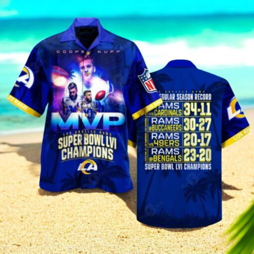 Premium Cooper Kupp MVP Lars 12 NFL Super Bowl Champions Hawaiian Shirt