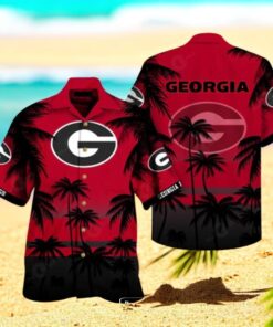 Premium Georgia Bulldogs Sports Coconut Tree Luxury Red Hawaiian Shirt