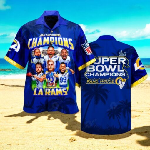Premium La Rams NFL Super Bowl Champions Blue Hawaiian Shirt