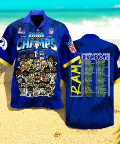 Premium La Rams NFL Super Bowl LVI Champs Blue Hawaiian Shirt