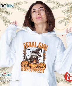 Raccoon Feral Girl Halloween Pumpkin Unisex Shirt
