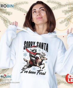 Raccoon With Santa Claus Hat Reindeer Unisex Shirt