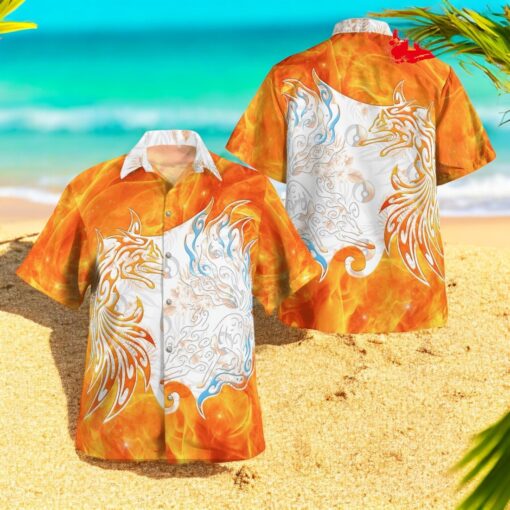 Regular And Alolan Ninetales Tribal Style Pokemon Design Hawaiian Shirt