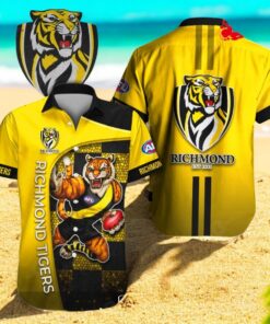 Richmond Tigers x Australia Football Club 3D Yellow Apparels Hawaiian Shirt