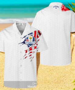 Ryder Cup x Callaway Premium White American Flag Style Hawaiian Shirt
