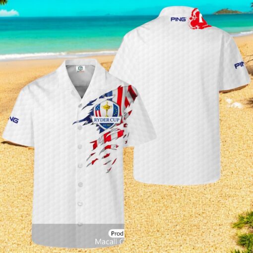 Ryder Cup x PING Flags Premium White Hawaiian Shirt